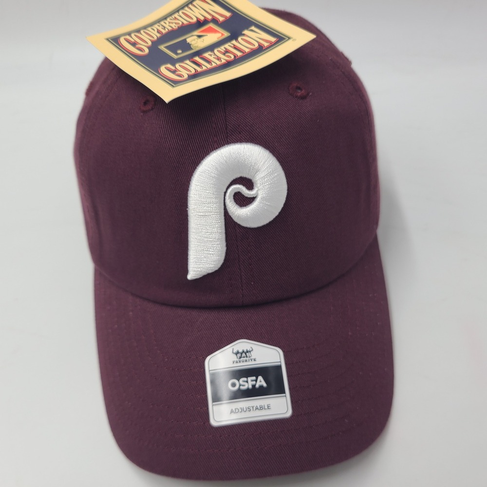 Philadelphia Phillies Hat Strapback Fan Favorite Clean Up Maroon MLB Cooperstown
